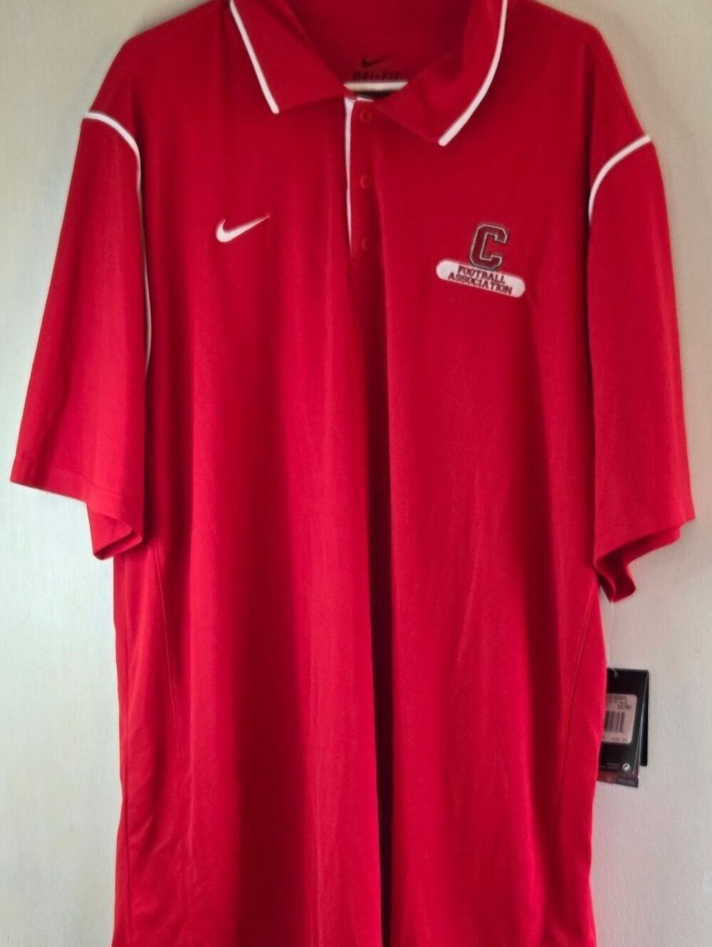 Nike Dri Fit Men's XXL Red Football Association Polo NWT
